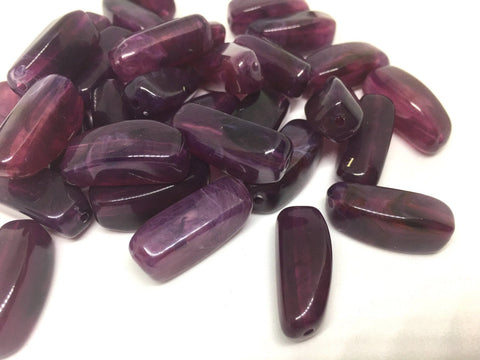 Purple Beads, Eggplant, The Sprinkle Collection, 27mm Beads, Rectangle Beads, Log Beads, Bangle Beads, Bracelet Beads, necklace beads acryli