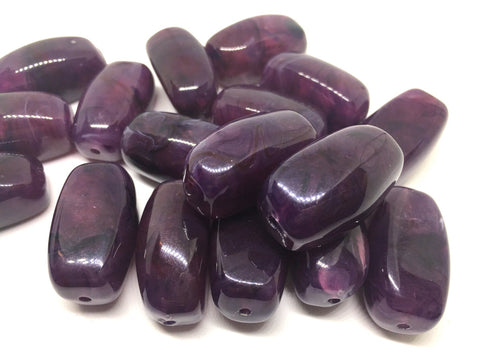Purple Beads, Eggplant, 32mm rectangle Gemstone Beads, The Treasure Collection, acrylic beads, craft supplies, wire bangle jewelry making