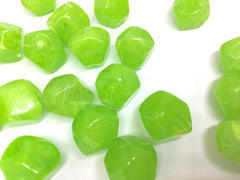 Green Beads, Lime Green, Acrylic Beads, The Jet-Setter Collection, 22mm beads, Colorful beads, Multi-Color Beads, Gemstones, Chunky Beads