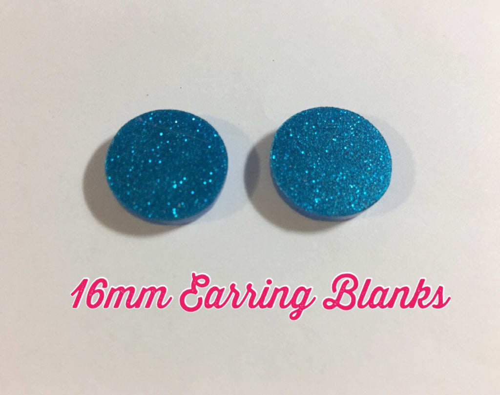 Acrylic Earring Blanks, 16mm circles, monogram jewelry, monogram earrings, acrylic blanks, circular earrings, acrylic circles, blue