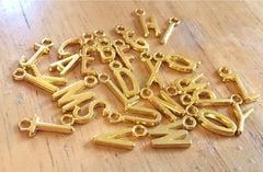 Your Choice! Gold Letter Charms, wine charms, charms for jewery making, silve charms, alphabet charms, name jewelry, monogram jewelry