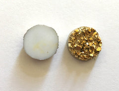 12mm Druzy Cabochons, Gold, jewelry making kit, earring set, diy jewelry, druzy studs, 12mm Druzy, cabochon, stud earrings