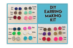 DIY earring Kit, druzy earring kit, jewelry making kit, earring set, diy kit, diy jewelry, druzy studs, 12mm Druzy, cabochon, stud earrings