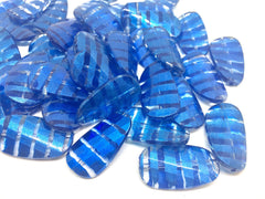 Royal blue Beads, Striped Beads, 30mm Bead, big acrylic beads, bracelet necklace earrings, jewelry making, acrylic bangle bead, blue jewelry