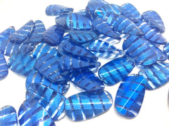 Royal blue Beads, Striped Beads, 30mm Bead, big acrylic beads, bracelet necklace earrings, jewelry making, acrylic bangle bead, blue jewelry