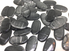 Black Watercolor Beads, Surf Collection, 30mm Beads, Rectangle Beads, Oval Beads, Bangle Beads, Bracelet Beads, necklace beads, black bangle