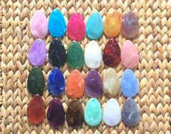 Colorful Teardrop Pendants, 57x36mm, acrylic gem pendants, 1 hole pendants, long necklace, wire wrapped pendant, wrapping pendant necklace