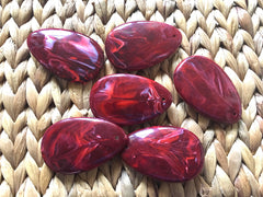Red Teardrop Pendants, 57x36mm, acrylic gem pendants, 1 hole pendant, long necklace, wire wrapped pendant, wrapping pendant red chain