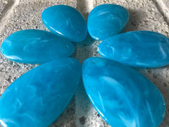 Caribbean Blue Teardrop Pendants, 57x36mm, acrylic gem pendants, 1 hole pendant, long necklace, wire wrapped pendant, wrapping pendant light