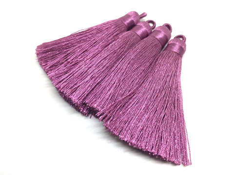 Dusty Rose Tassels, tassel earrings, Silk Tassels, 3 Inch 80mm Tassel, pink jewelry, tassel necklace, rose pink necklace, rose tassel, pink