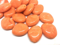 Tangerine Orange 31mm acrylic beads, chunky statement necklace, wire bangle, jewelry making, QUEEN Collection, oval beads, large orange bead