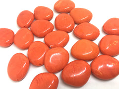 Orange 31mm acrylic beads, chunky statement necklace, wire bangle, jewelry making, QUEEN Collection, oval beads, large orange bead necklace