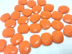 Orange Cushion Cut beads, orange 25mm Beads, Rectangle Beads, Oval Beads, Bangle Beads, Bracelet Beads, necklace beads, bangle beads
