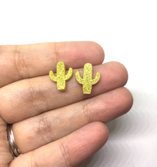 DIY Cactus Acrylic Earring Blanks, 14mm earring, monogram earrings, acrylic blanks, cactus jewlery, green gold cactus, jewelry making