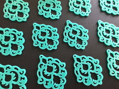 LAST 4 Mint Green Mandala Tassel Connector, Focal point for tassel necklaces, green connector bead, 2 hole laser cut bead long statement