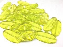 XL bright yellow oval surf board beads, clear faceted acrylic beads, bangle beads, jewelry making, large acrylic beads, yellow oval beads