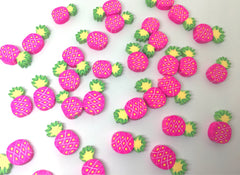 Pineapple Beads, Clay Beads, hot pink beads, bracelet necklace earrings, jewelry making, clay beads, bangle bead, pineapple decor beads