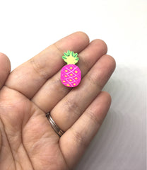Pineapple Beads, Clay Beads, hot pink beads, bracelet necklace earrings, jewelry making, clay beads, bangle bead, pineapple decor beads