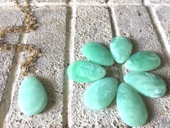 Mint green teardrop Pendants, 57x36mm, acrylic gem pendants, 1 hole pendants, long necklace, wire wrapped pendant, wrapping pendant green