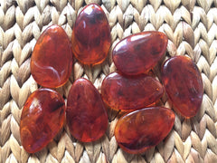 Amber Teardrop Pendants, 57x36mm, acrylic gem pendants, 1 hole pendant, long necklace, wire wrapped pendant, wrapping pendant reddish brown