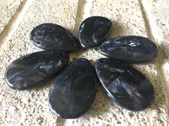 Black Teardrop Pendants, 57x36mm, acrylic gem pendants, 1 hole pendant, long necklace, wire wrapped pendant, wrapping pendant black