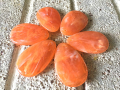 Orange Teardrop Pendants, 57x36mm, acrylic gem pendants, 1 hole pendant, long necklace, wire wrapped pendant, wrapping pendant tangerine