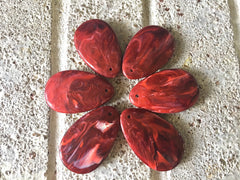 Red Teardrop Pendants, 57x36mm, acrylic gem pendants, 1 hole pendant, long necklace, wire wrapped pendant, wrapping pendant red chain
