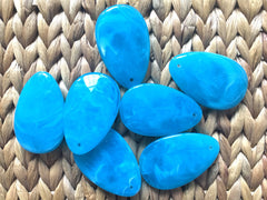 Caribbean Blue Teardrop Pendants, 57x36mm, acrylic gem pendants, 1 hole pendant, long necklace, wire wrapped pendant, wrapping pendant light