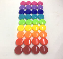 Red - Orange 14mm Round Beads in 9 colors, Rainbow beads, circle beads, geometric jewelry, kids jewelry, candy beads, acrylic beads, dark