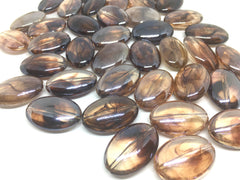 Brown Swirl stained faux glass 30mm acrylic beads, clear beads, chunky craft supplies, wire bangle, jewelry making, black bangle, gold wire