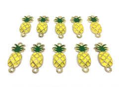 Gold Pineapple Connector Pendants, pineapple charms, gold connectors, pineapple bracelets, pineapple jewelry, wire bracelets, gold bracelets