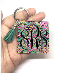 Flamingo Acrylic Blanks, 2.25 Inch Square with 1 Hole, tassel Keychain blanks, blank acrylics, square keychains, monogram keychain, monogram