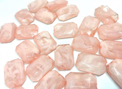 Peach creamy rectangle 32mm big acrylic beads, pink chunky craft supplies, peach wire bangle, jewelry making, peach statement necklace