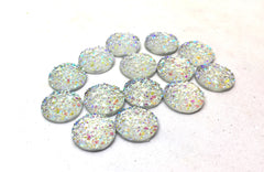 12mm Druzy Cabochons, SNOWGLOBE, jewelry making kit, earring set, diy jewelry, druzy studs, 12mm Druzy, cabochon, stud earrings, white