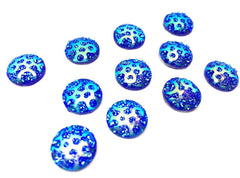 12mm Druzy Cabochons, BLUE polka dots, jewelry making kit, earring set, diy jewelry, druzy studs, 12mm Druzy cabochon, BLUE studs earrings