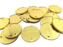 Gold Mirror Discs, 2 Hole Acrylic Disc - BLANK 30mm 1.25&quot; Across 2 Holes Bangle Making, Necklace Keychain, Jewelry Making, acrylic blanks
