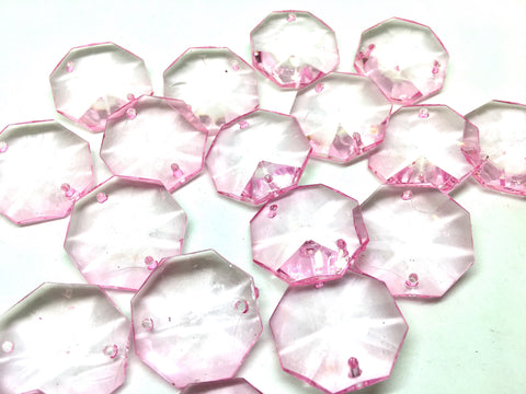 Pink DIAMOND 31mm acrylic beads, pink beads, plastic chunky craft supplies wire bangle, jewelry making, blush pink beads, gemstone beads