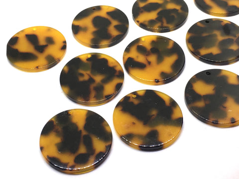 Tortoise Shell Acrylic Blanks Cutout, Circle blanks, earring bead jewelry making, 30mm circle jewelry, 1 Hole circle bangle single hole