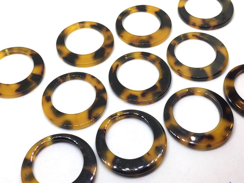 Tortoise Shell Acrylic Blanks Cutout, Circle blanks, earring bead jewelry making, 30mm circle jewelry, 1 Hole circle bangle single hole