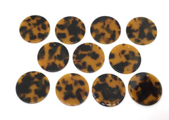 Tortoise Shell Acrylic Blanks Cutout, Circle blanks, earring pendant jewelry making, 35mm circle jewelry, 1 Hole circle bangle, jewelry