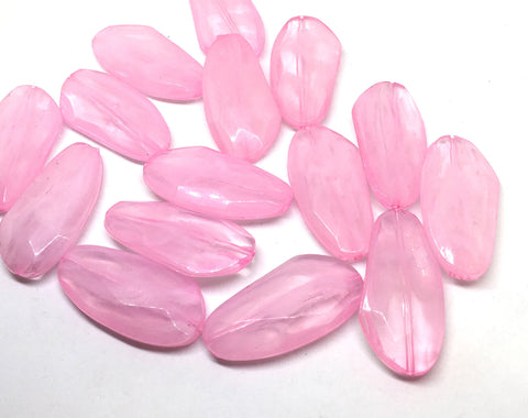 Large BLUSH PINK Gem Stone Beads, SUNSET Collection, Acrylic faux stained glass jewelry Making, Necklaces, Bracelets or Earrings, pink beads