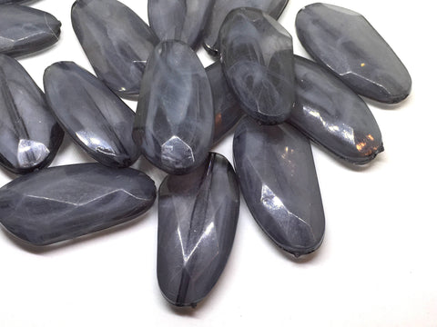 Large GRAY Gem Stone Beads, SUNSET Collection, Acrylic faux stained glass jewelry Making, Necklaces, Bracelets or Earrings, gray beads