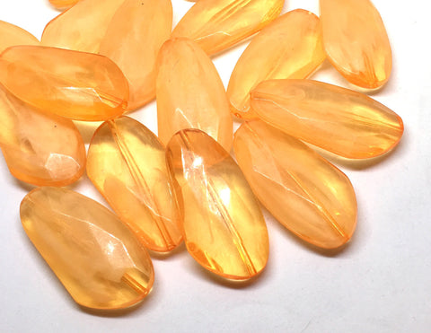 Large TANGERINE Gem Stone Beads, SUNSET Collection, Acrylic faux stained glass jewelry Making, Necklaces, Bracelets or Earrings, orange bead