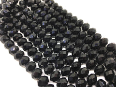 16mm black faceted Glass round Beads, jewelry Making beads, Wire Bangles, long necklaces, tassel necklace, black bead gemstones