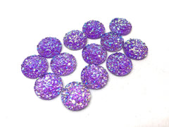 12mm Druzy Cabochons, PURPLE SPARKLE, jewelry making kit, earring set, diy jewelry, druzy studs, 12mm Druzy, cabochon, stud earrings PURPLE