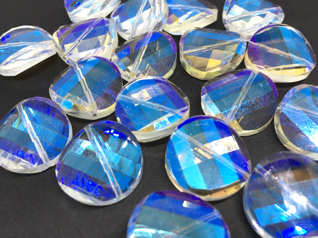 20mm Glass Crystal in Aurora Borealis, faceted crystals for