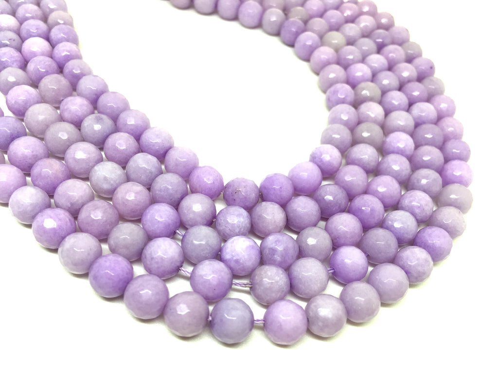 8mm lavender Agate faceted Glass round Beads, jewelry Making beads, Wire Bangles, long necklaces, tassel necklace, purple gemstone