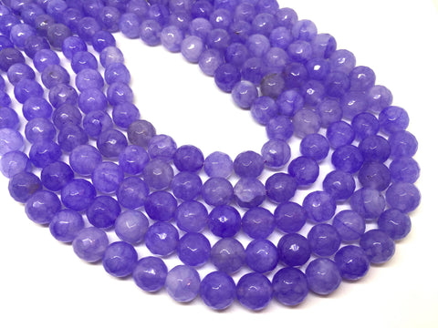 8mm purple Agate faceted Glass round Beads, jewelry Making beads, Wire Bangles, long necklaces, tassel necklace, light purple gemstone