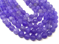 8mm purple Agate faceted Glass round Beads, jewelry Making beads, Wire Bangles, long necklaces, tassel necklace, light purple gemstone