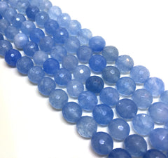 8mm Sky Blue Agate faceted Glass round Beads, jewelry Making beads, Wire Bangles, long necklaces, tassel necklace, light blue gemstone